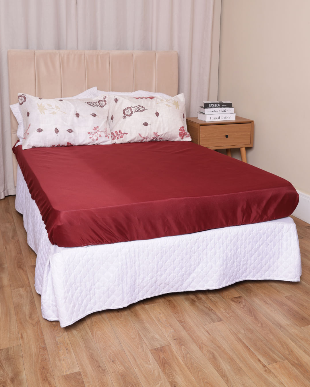 Jg-Cama-Casal-3-Pcs-Romantico-Ver-25---Vinho-Xadrez