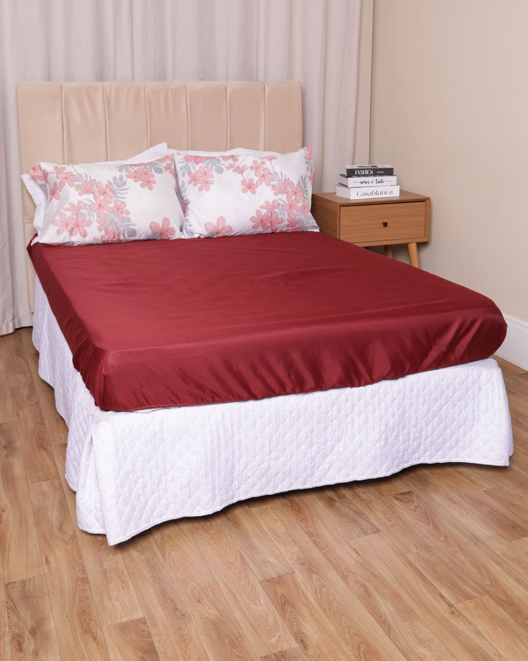 Jg-Cama-Casal-3-Pcs-Romantico-Ver-25---Vinho-Outros