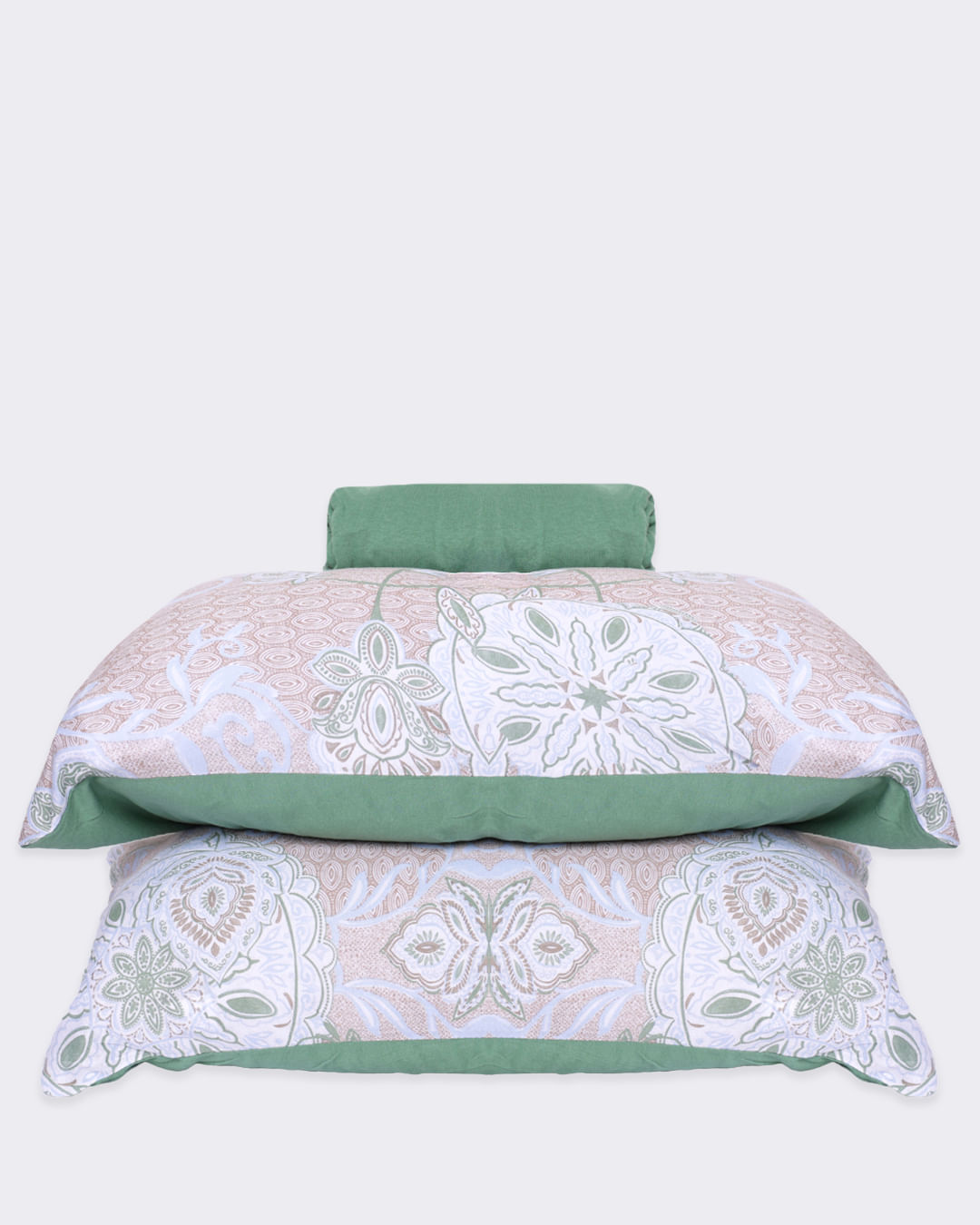 Jg-De-Cama-Cs-Slim-3-Pcs-Etnico---Verde-Floral