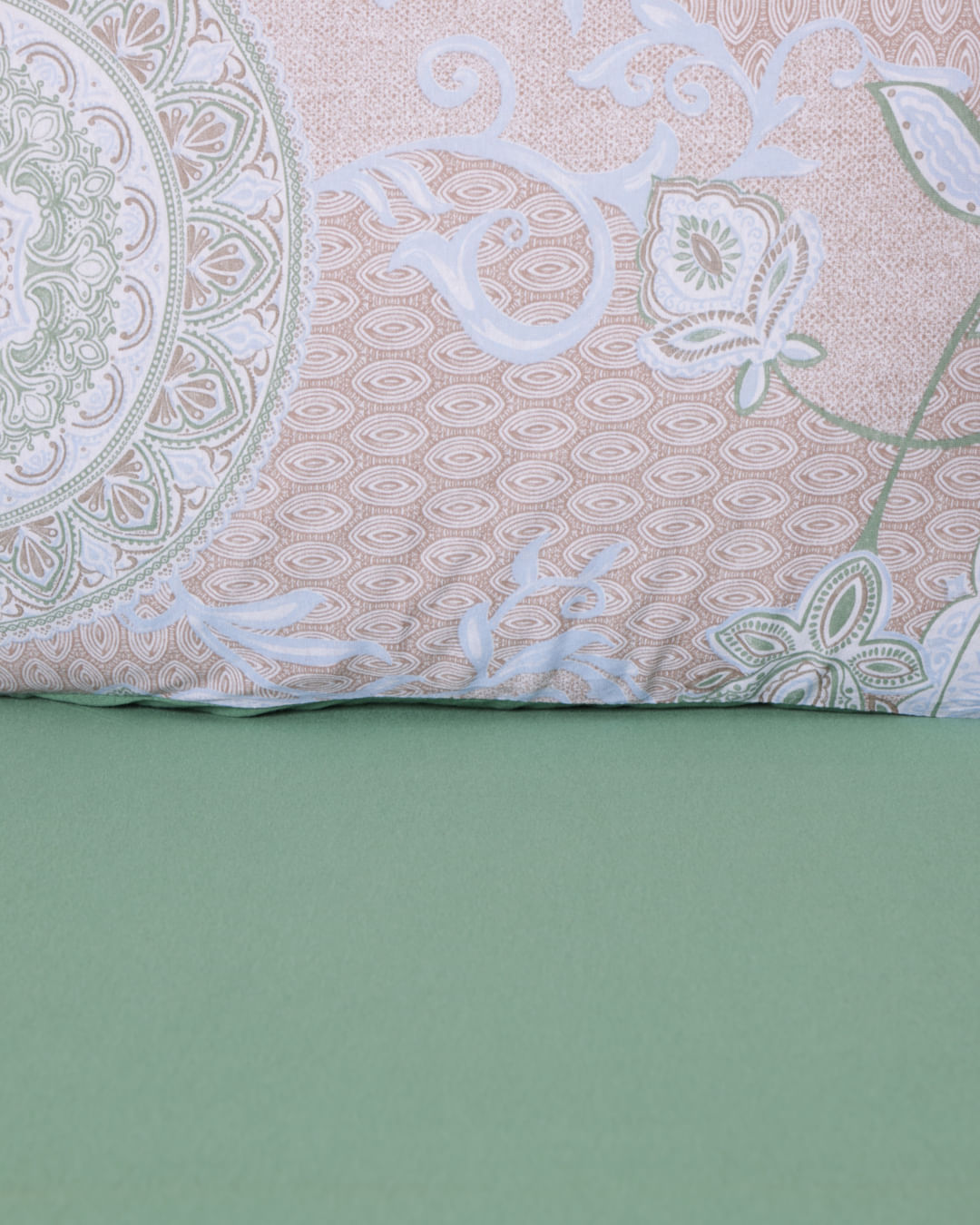 Jg-De-Cama-Cs-Slim-3-Pcs-Etnico---Verde-Floral