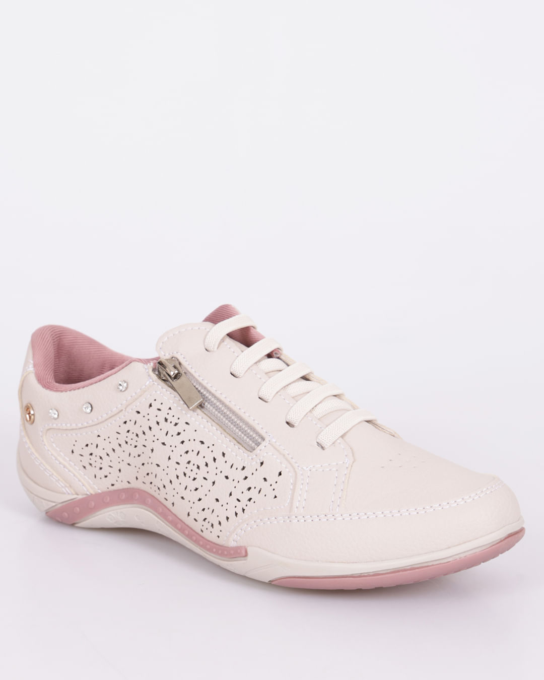 Tenis-Casual-C1294b-0002-Com-Ziper-Sorti---Bege-Claro