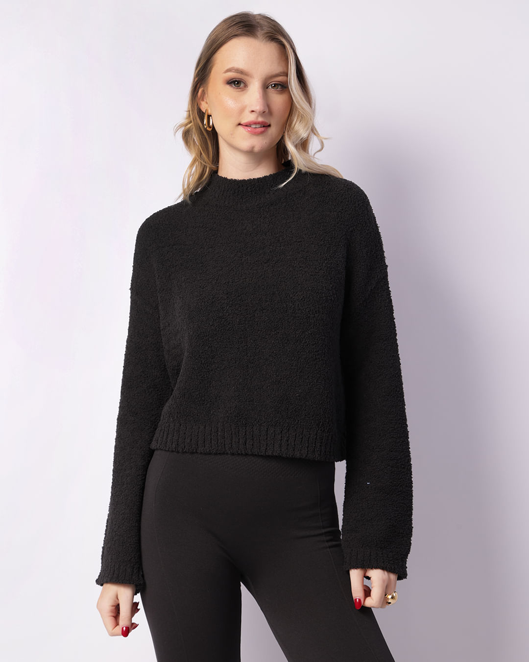 Tricot-Chenille-7632-Cozy-Crop-Pto---Preto