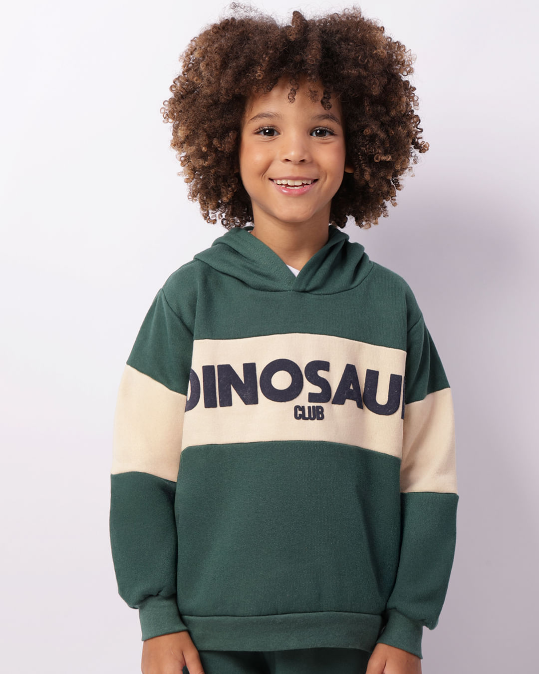 Blusão Moletom Infantil Dinossauro Com Capuz Verde
