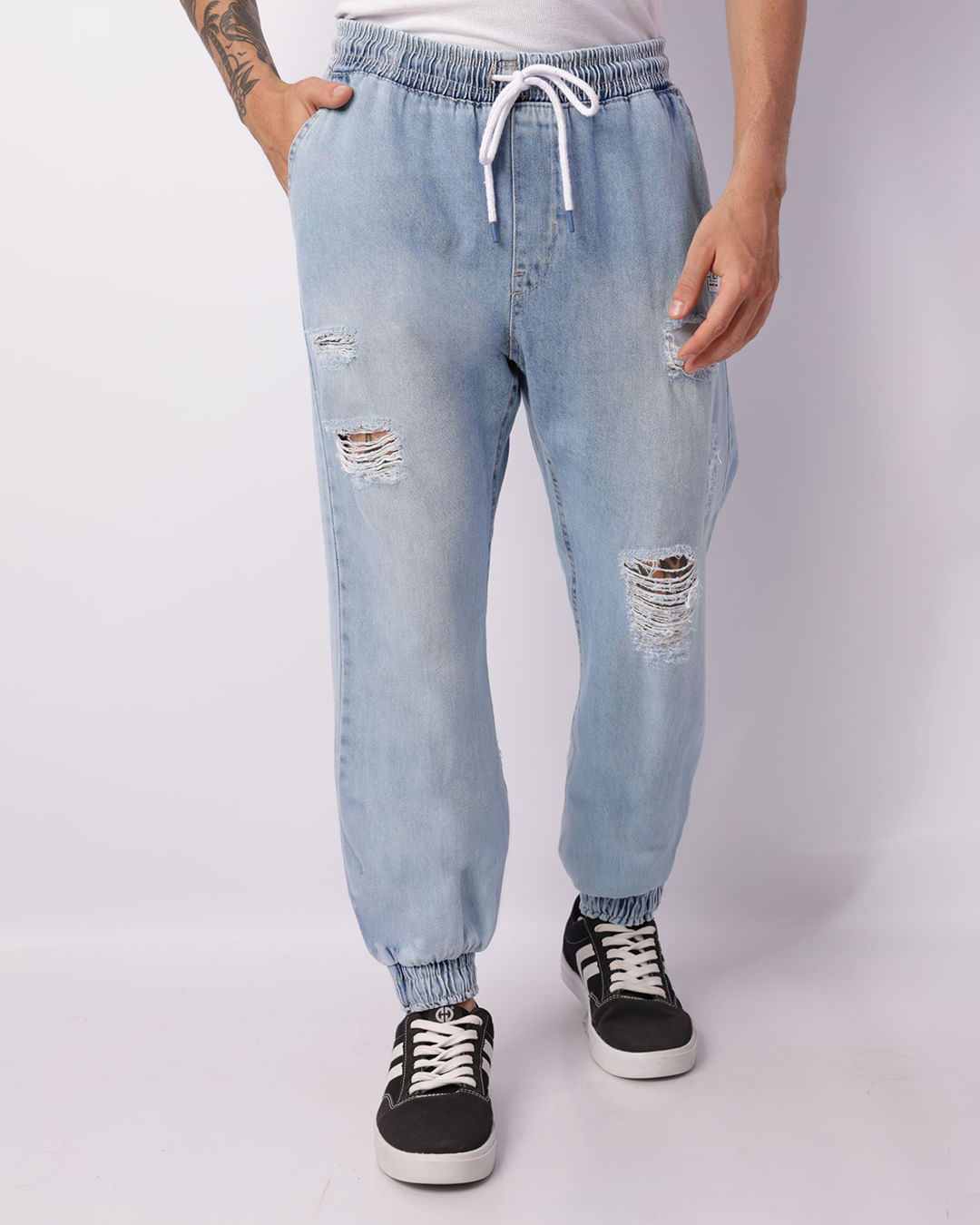 Men Destroyed Calça Baggy Destroyed Baggy CalÇa Jeans Rasgado