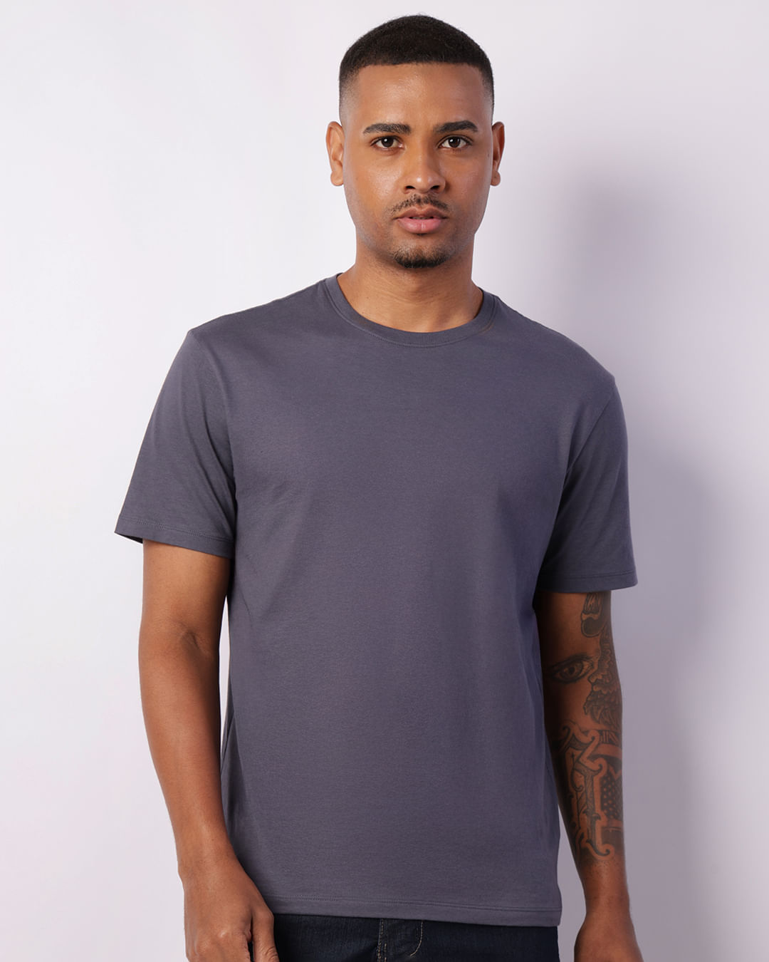 Camiseta Masculina Premium Manga Curta Cinza