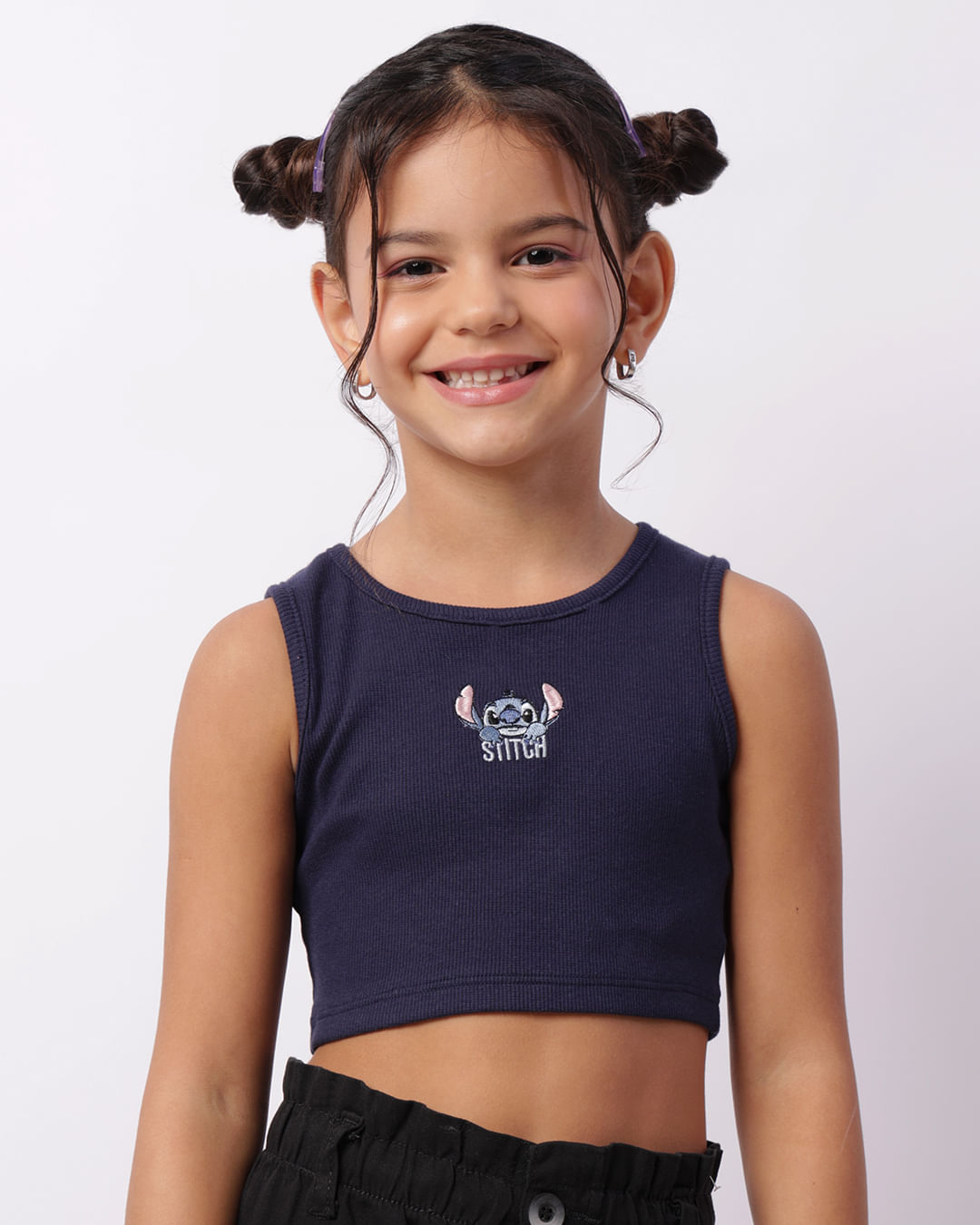 Regata Infantil Cropped Canelada Disney Stitch Marinho-1744226651915