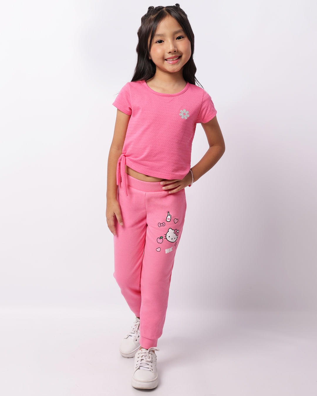 Calça Moletom Infantil Jogger Hello Kitty Rosa-1744228184470