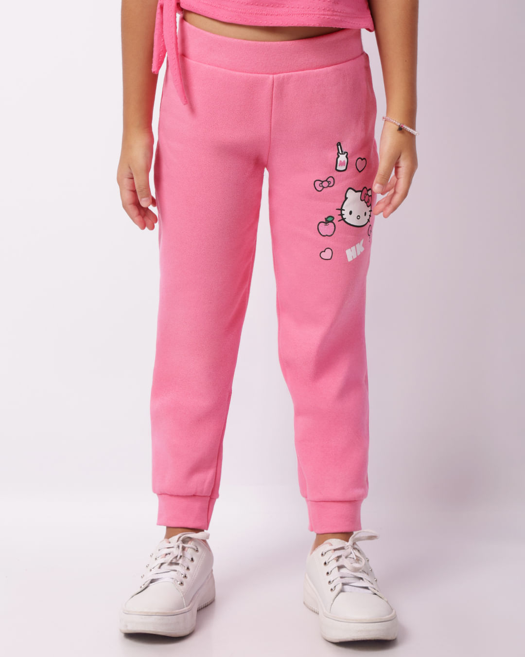 Calça Moletom Infantil Jogger Hello Kitty Rosa-1744228200427