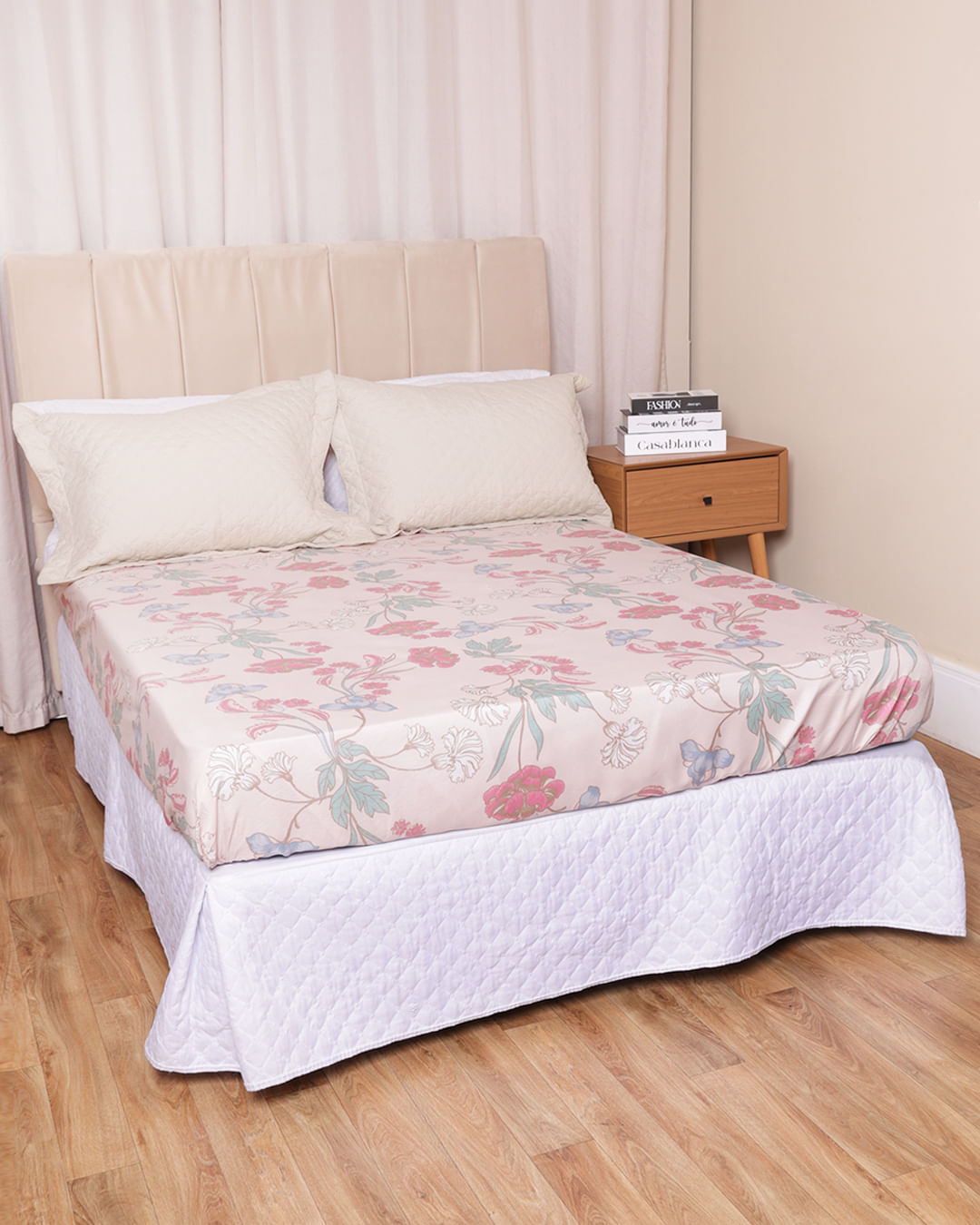 Lencol-Casal-C-Elast-Veronica-Floral---Rosa