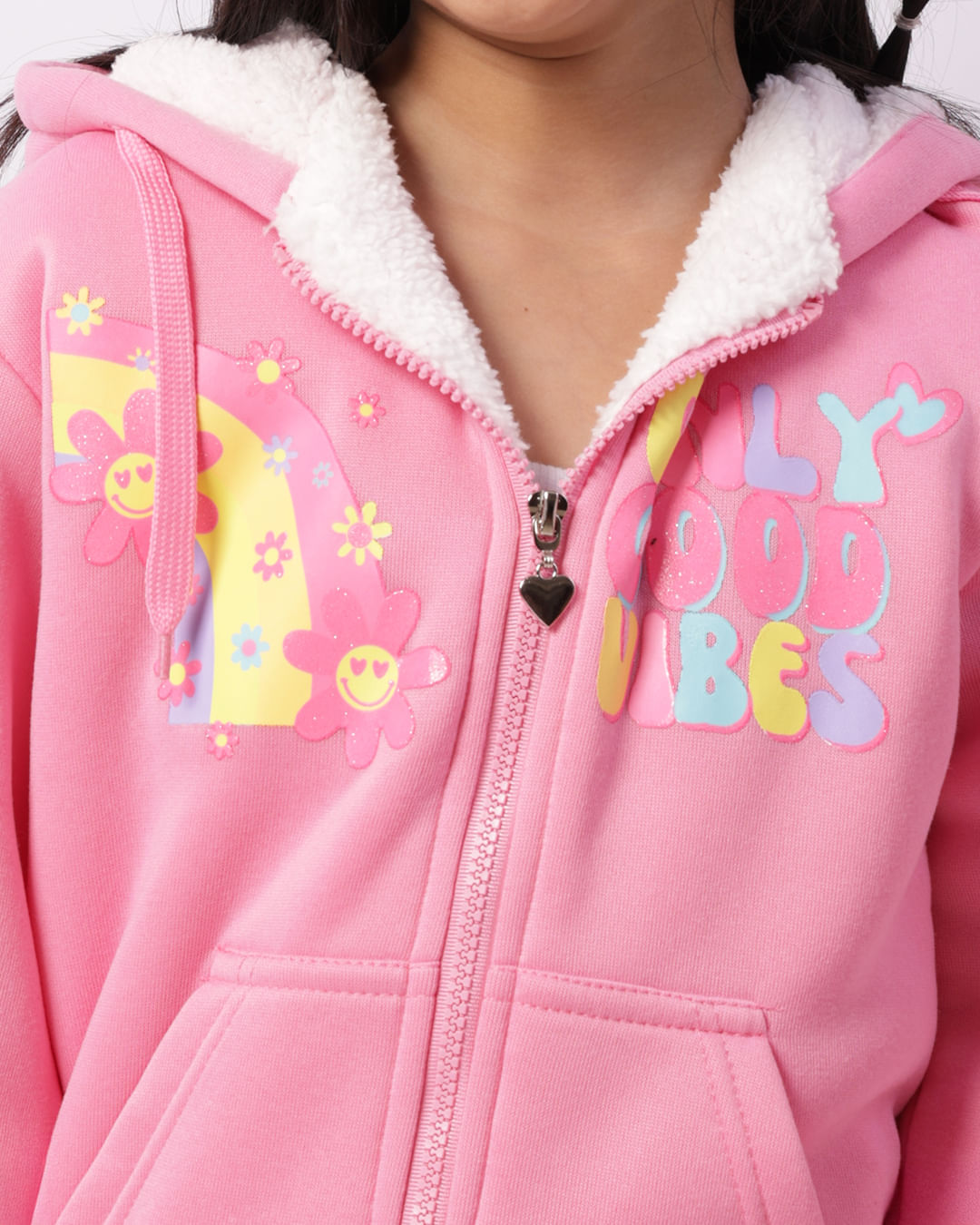 Conjunto Moletom Infantil Com Capuz Rosa