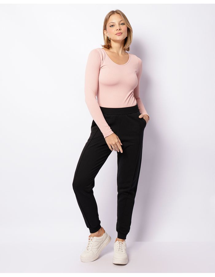 Calca-T585-Moletom-Jogger-Com-Friso---Preto