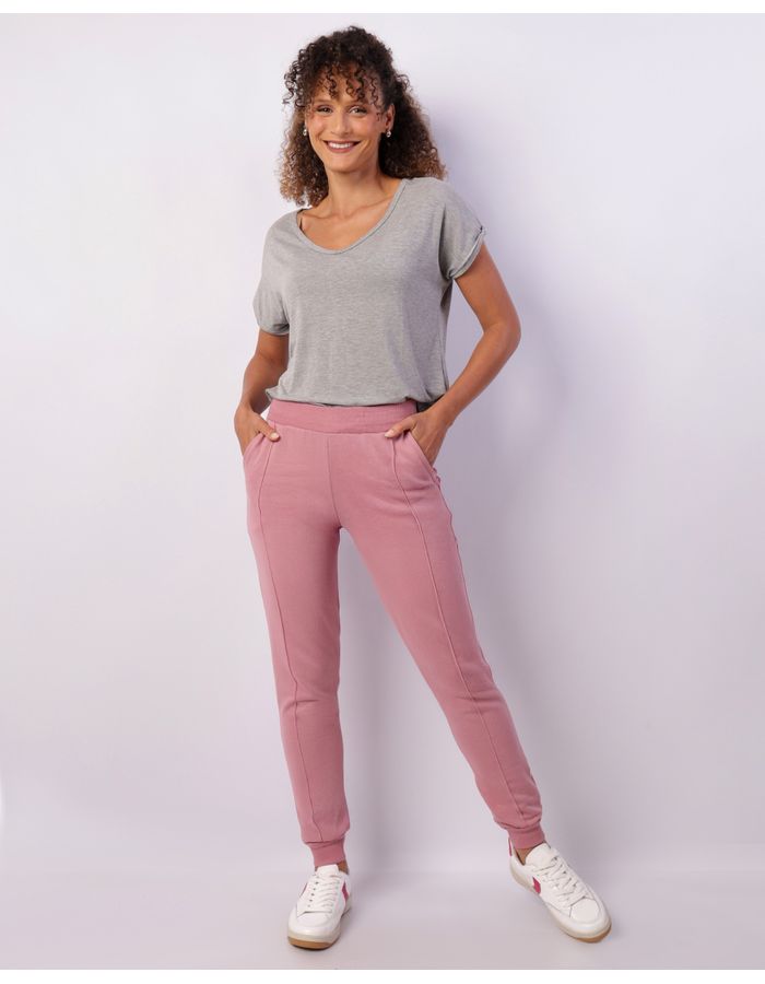 Calca-T585-Moletom-Jogger-Com-Friso---Rosa-Medio