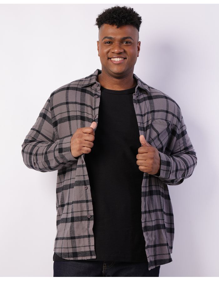 Camisa-Flanela-Ml-Chumbo-Plus---Cinza