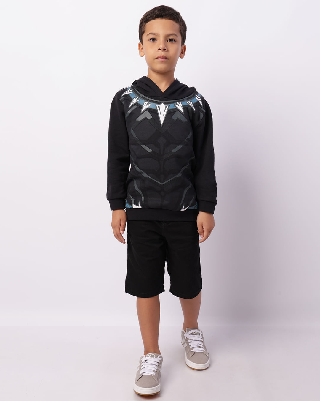 TROCAR FOTO - Blusão Moletom Infantil Marvel Pantera Negra Com Capuz Preto-1745506439013