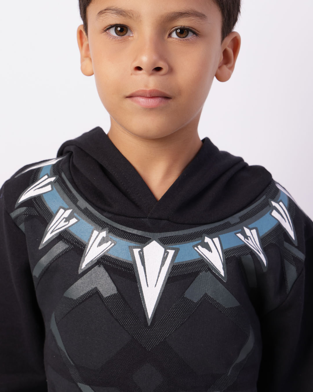 TROCAR FOTO - Blusão Moletom Infantil Marvel Pantera Negra Com Capuz Preto-1745506442053