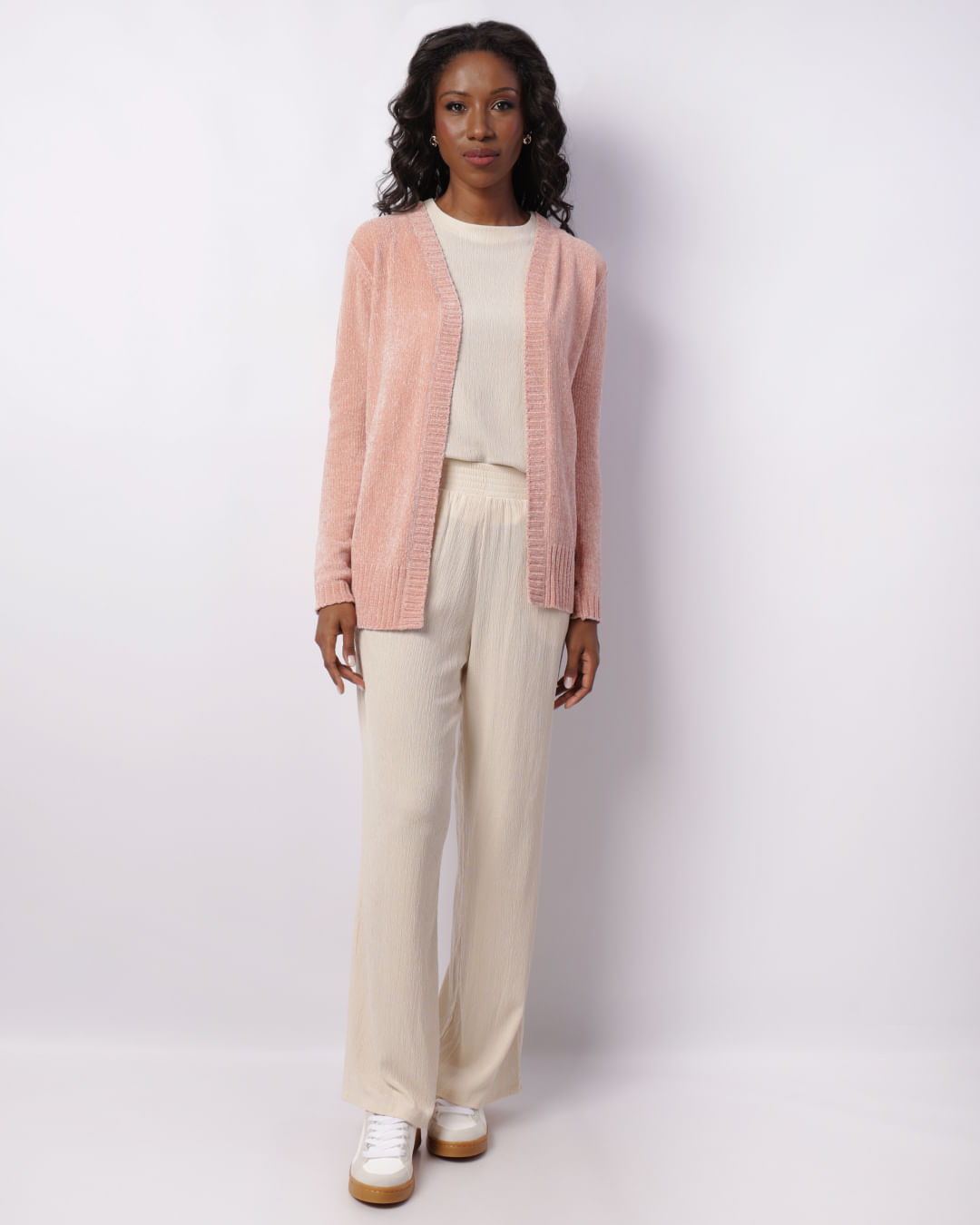 Cardigan-Chenille-C02 rose---Rose