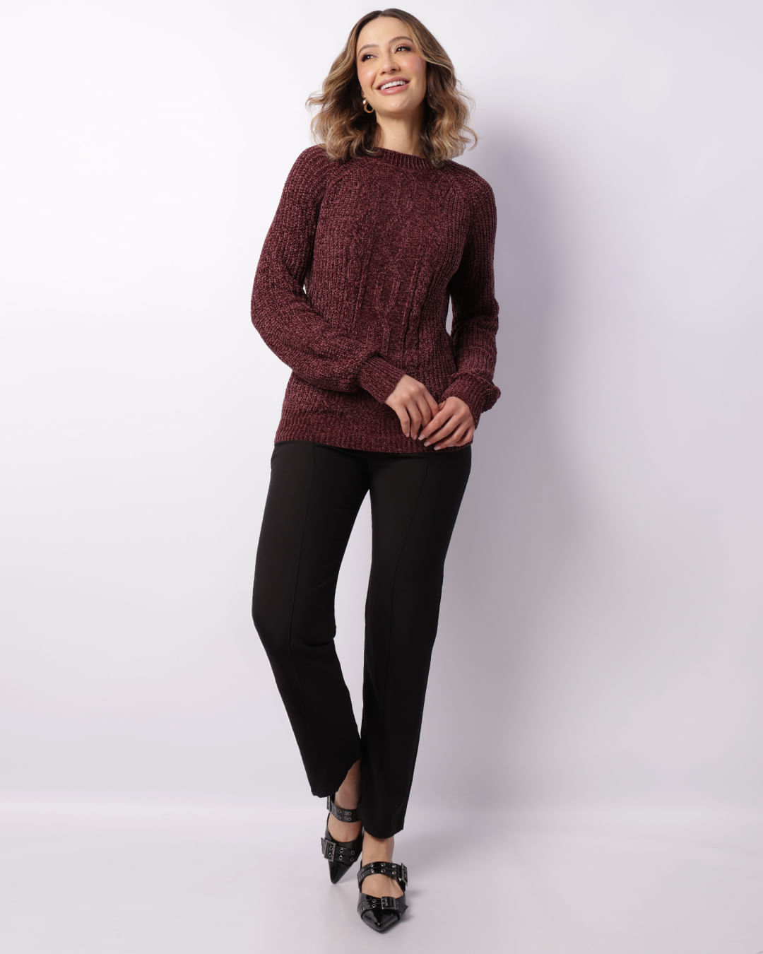 Cardigan-Chenille-C02 vinho---Vinho