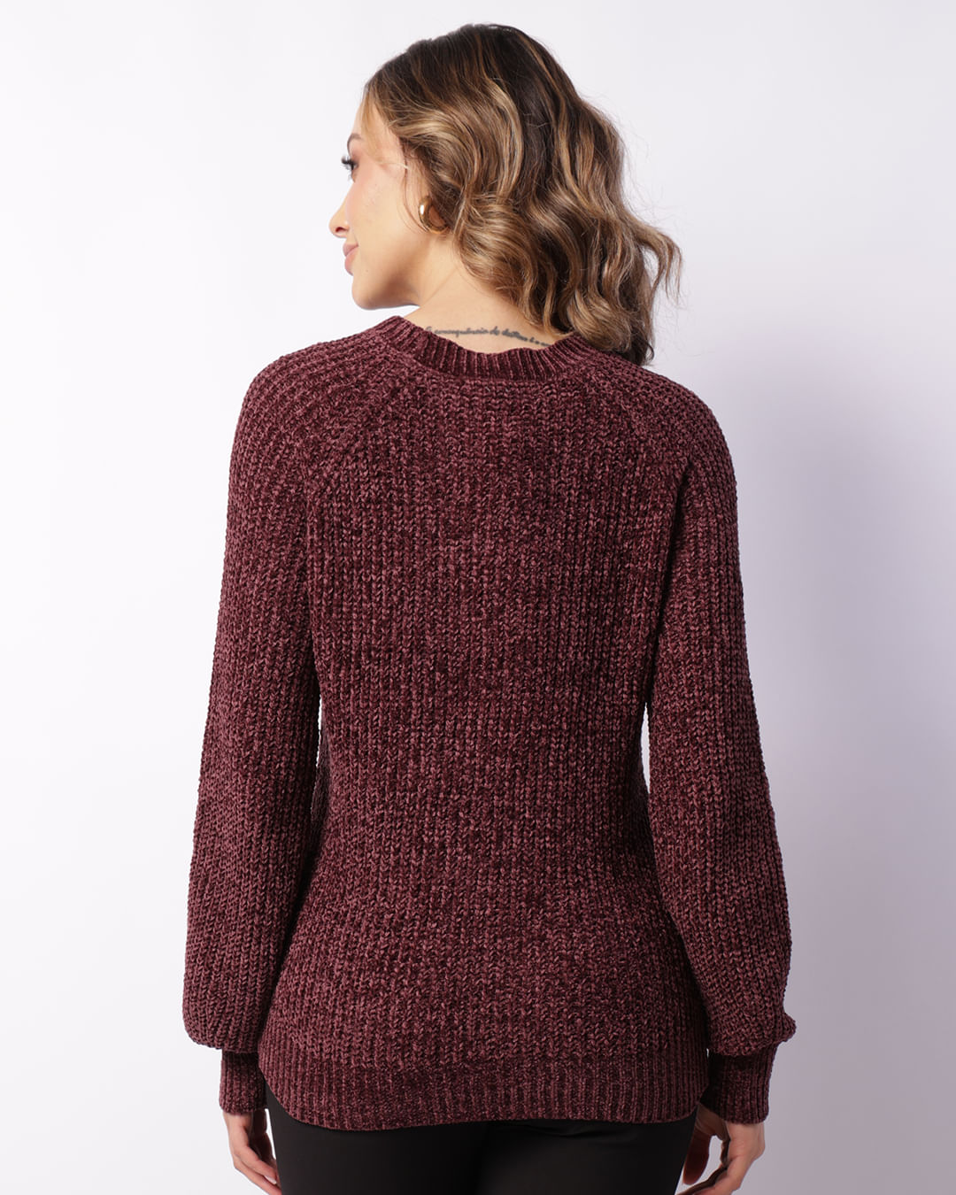 Cardigan-Chenille-C02 vinho---Vinho