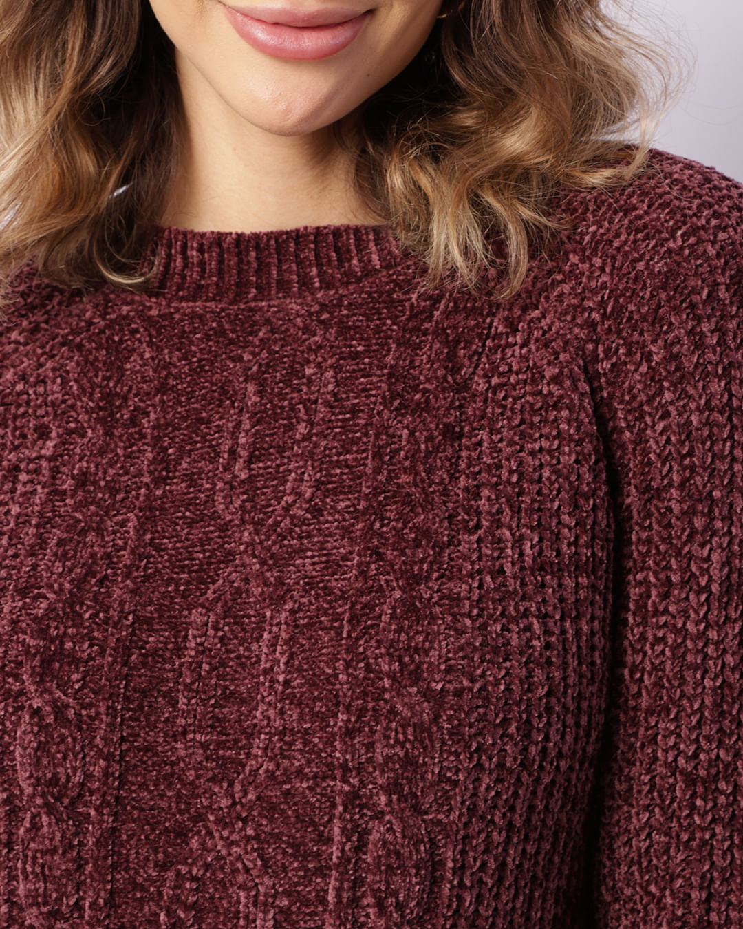 Cardigan-Chenille-C02 vinho---Vinho