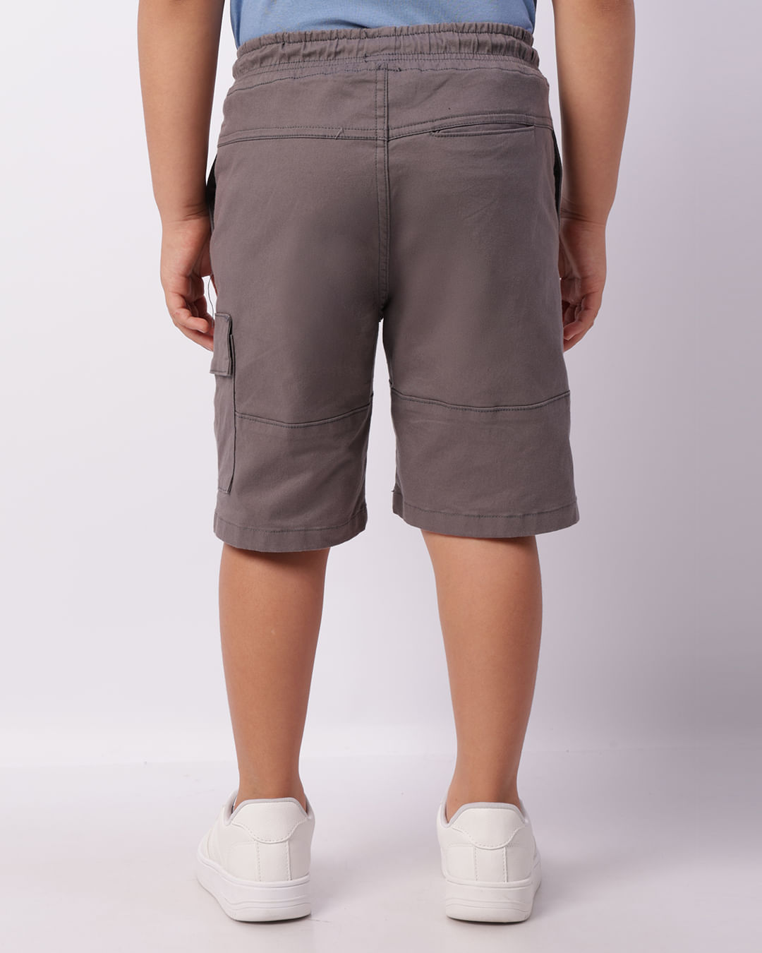 Bermuda Infantil Sarja Reta Cargo Cinza-1746191580915