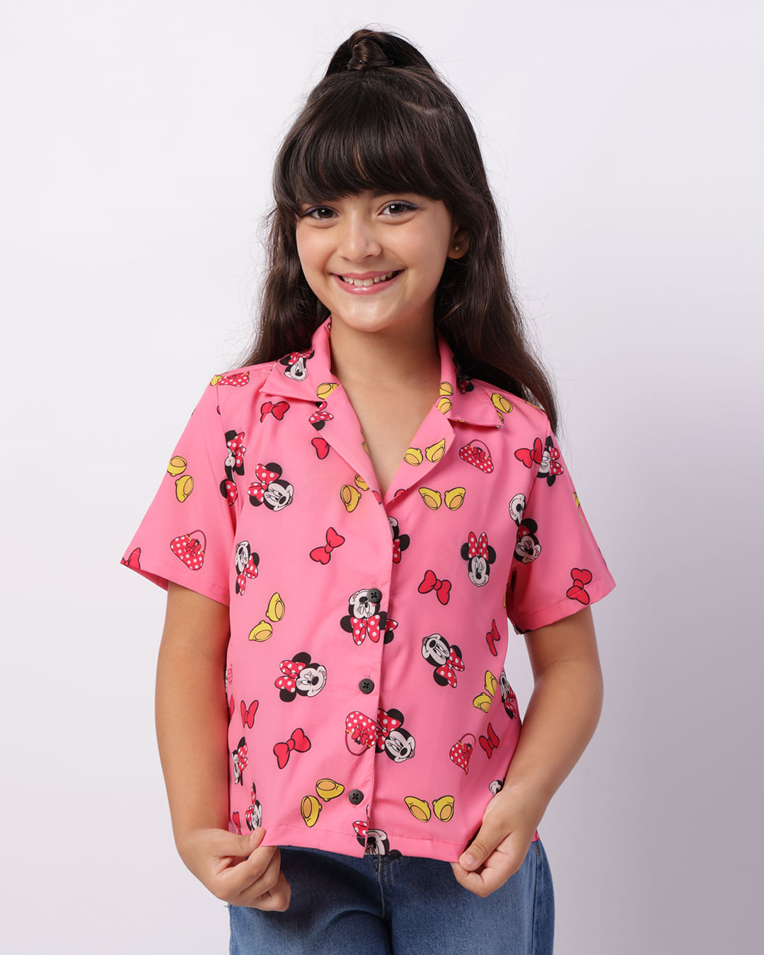 Camisa Infantil Disney Minnie Rosa-1746196132945
