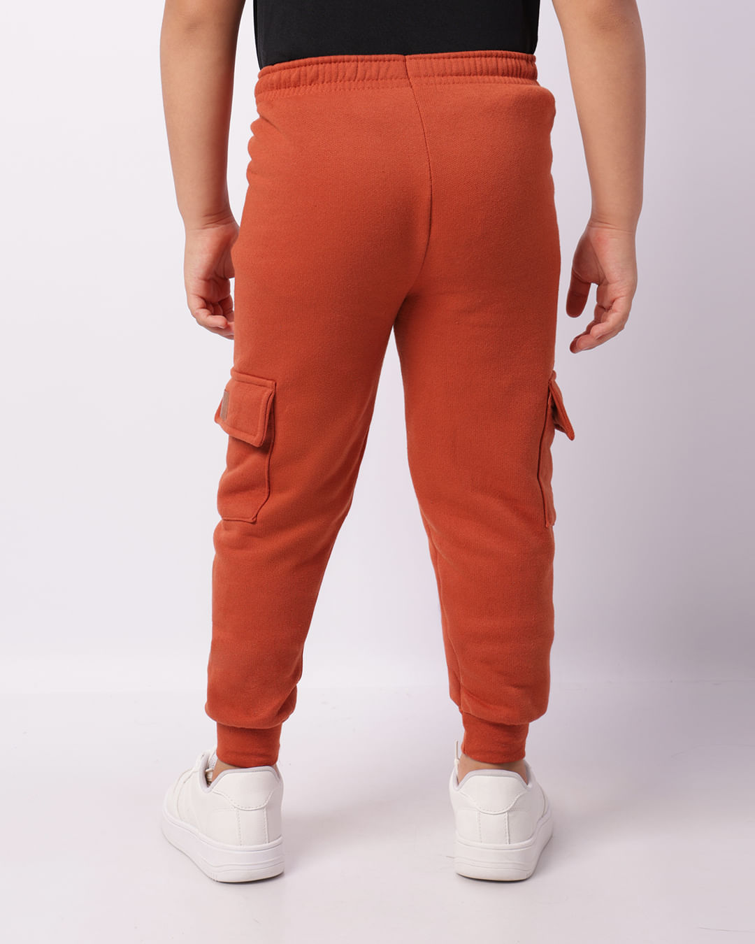 Calça Moletom Infantil Jogger Bolso Cargo Marrom-1746199760422