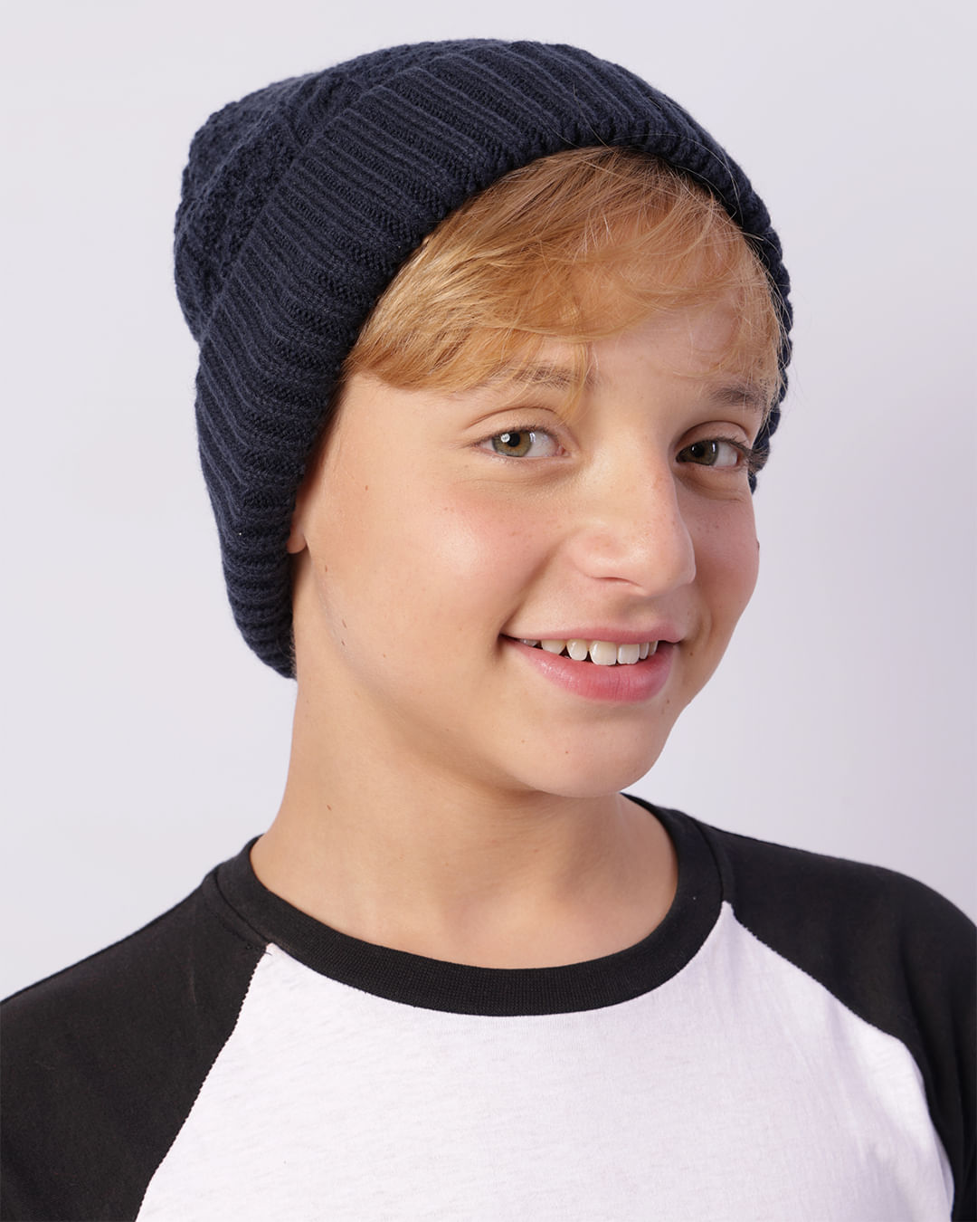 Gorro Juvenil Com Forro Tricô Trançado Marinho-1746203300311