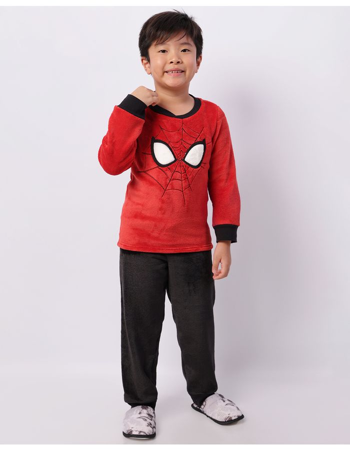 Pijama-Ml-Fleece-Info-Homem-Aranh-19609---Vermelho