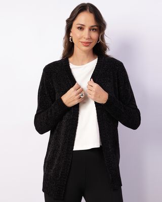 Cardigan-Chenille-C02 preto---Preto