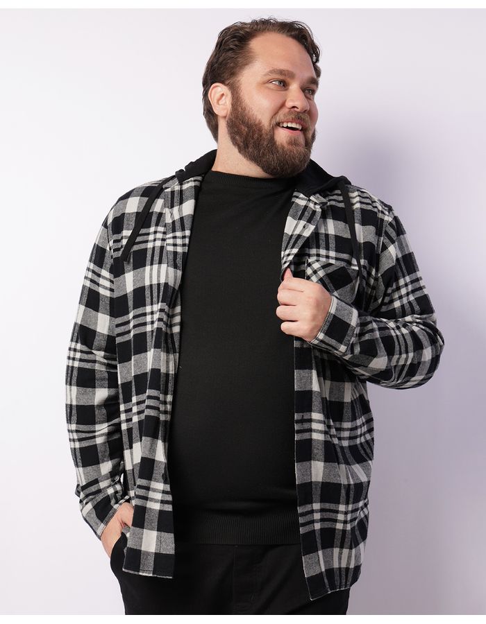 Camisa-Flanela-Ml-C-Capuz--Preto--Plus---Preto