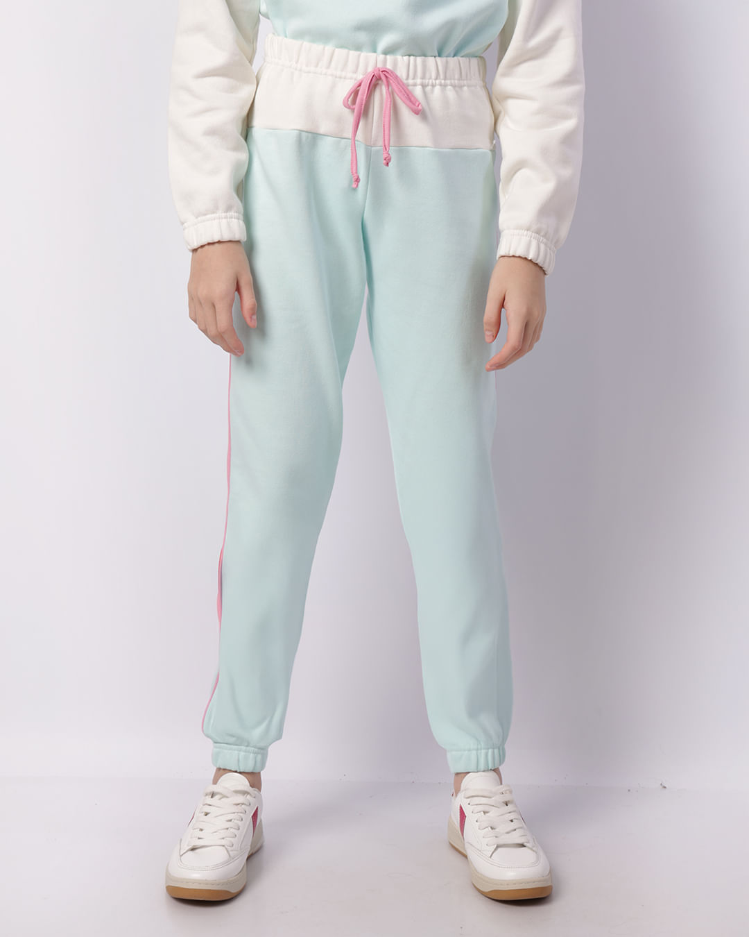 Calça Moletom Juvenil Jogger Recorte Verde-1746721326915