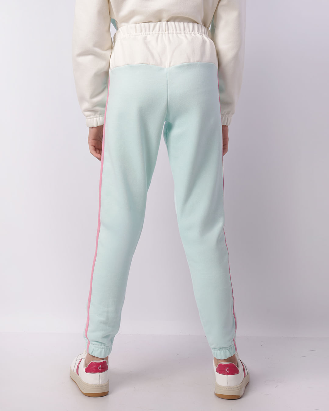 Calça Moletom Juvenil Jogger Recorte Verde-1746721331450