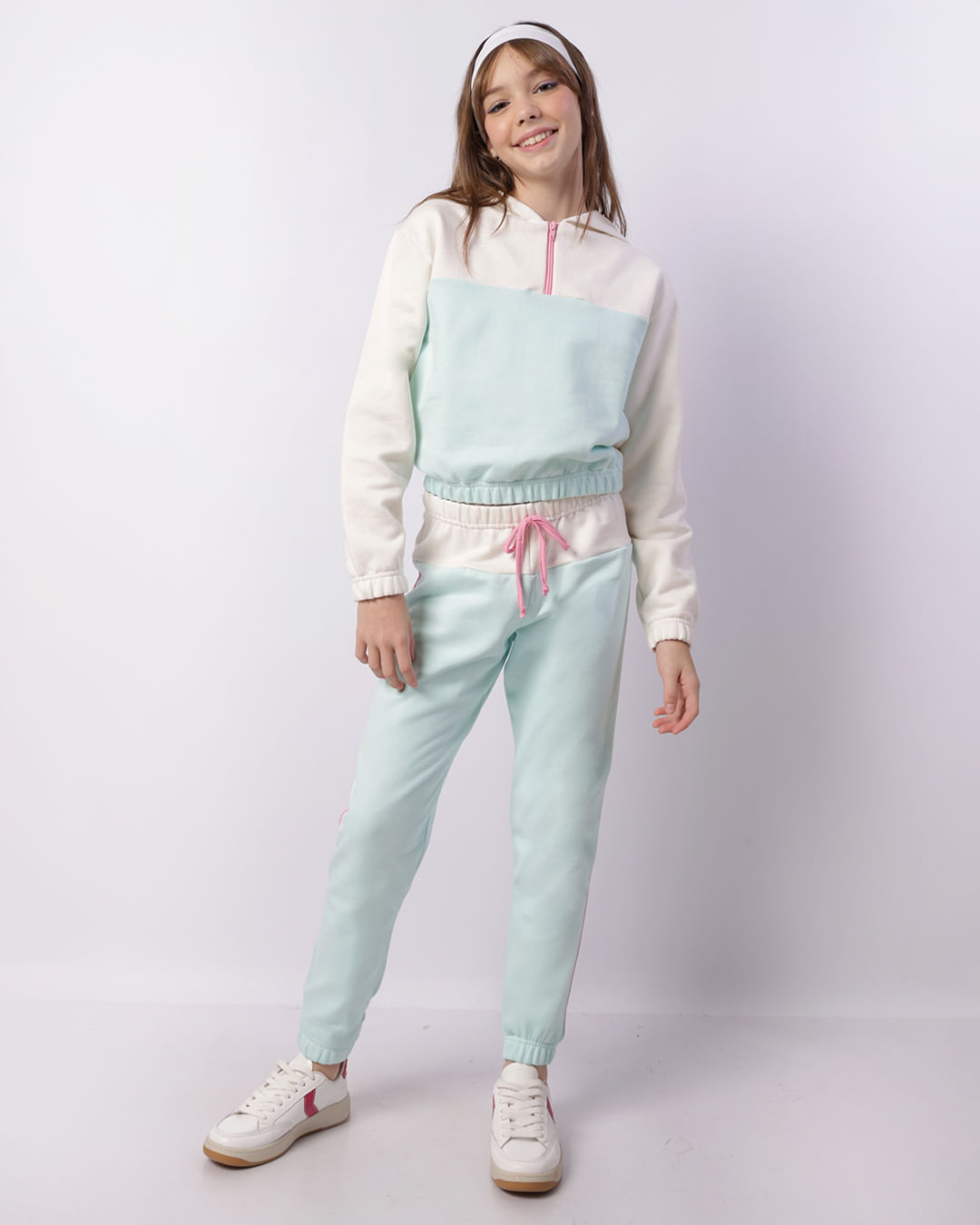 Blusão Moletom Juvenil Recorte Com Capuz Off White-1746721725151