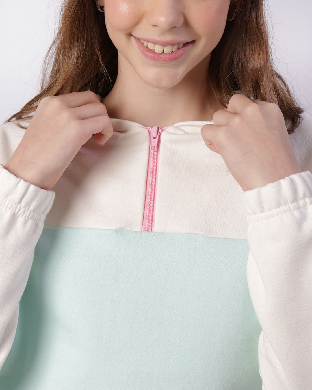 Blusão Moletom Juvenil Recorte Com Capuz Off White-1746721738999