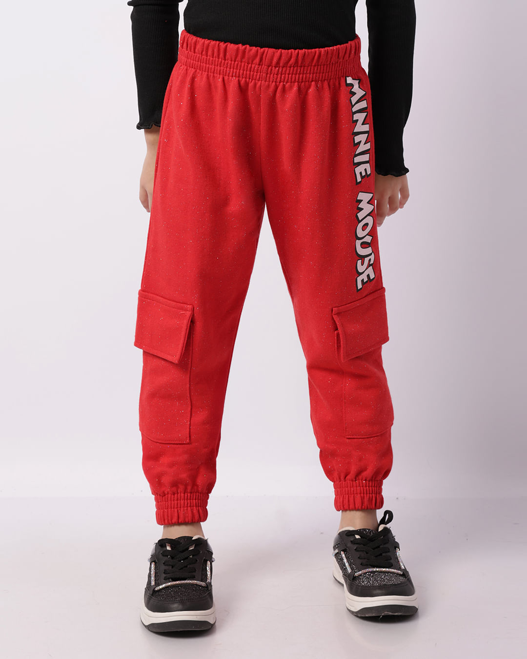 Calça Moletom Infantil Jogger Disney Minnie Vermelha-1746791924021