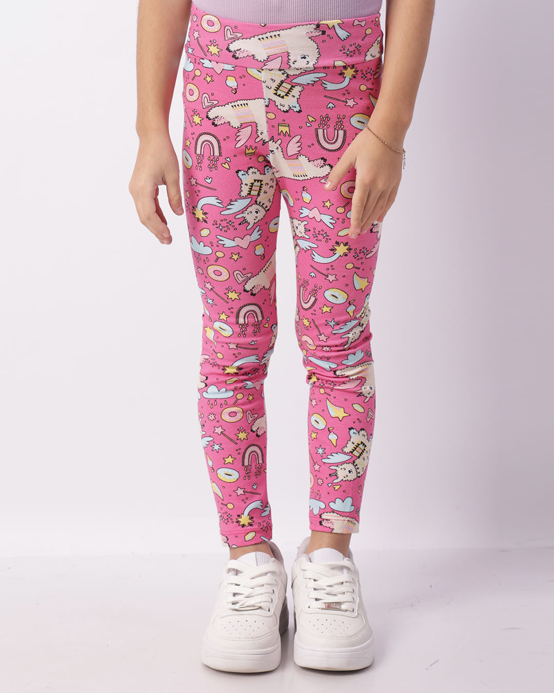 Calça Legging Infantil Estampa Sortidas Rosa-1747150553497