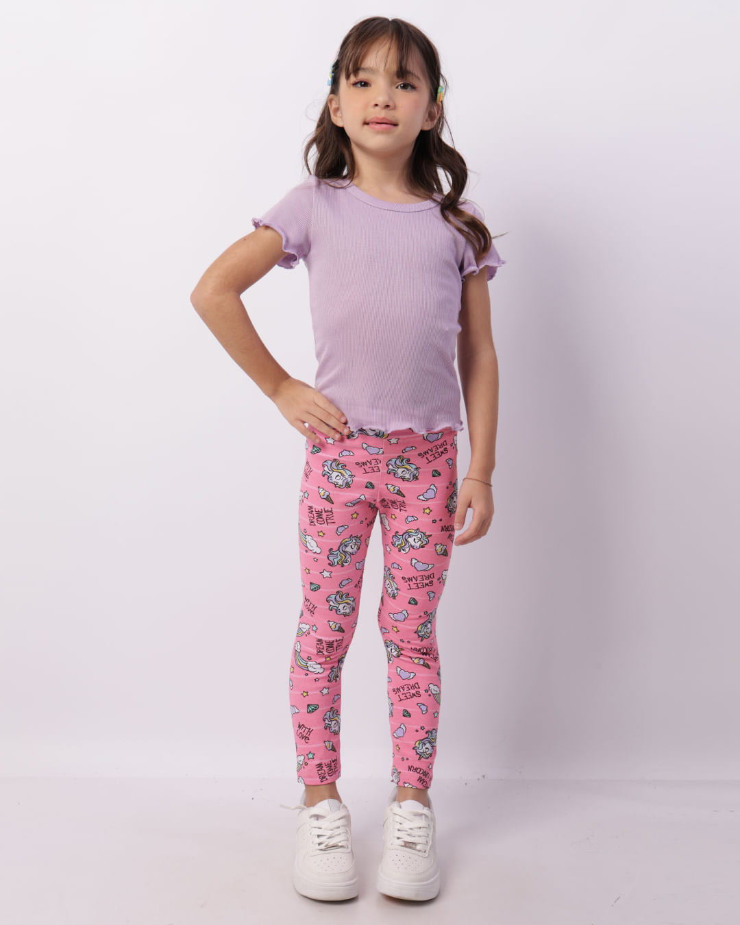 Calça Legging Infantil Estampa Sortida Rosa-1747150925460