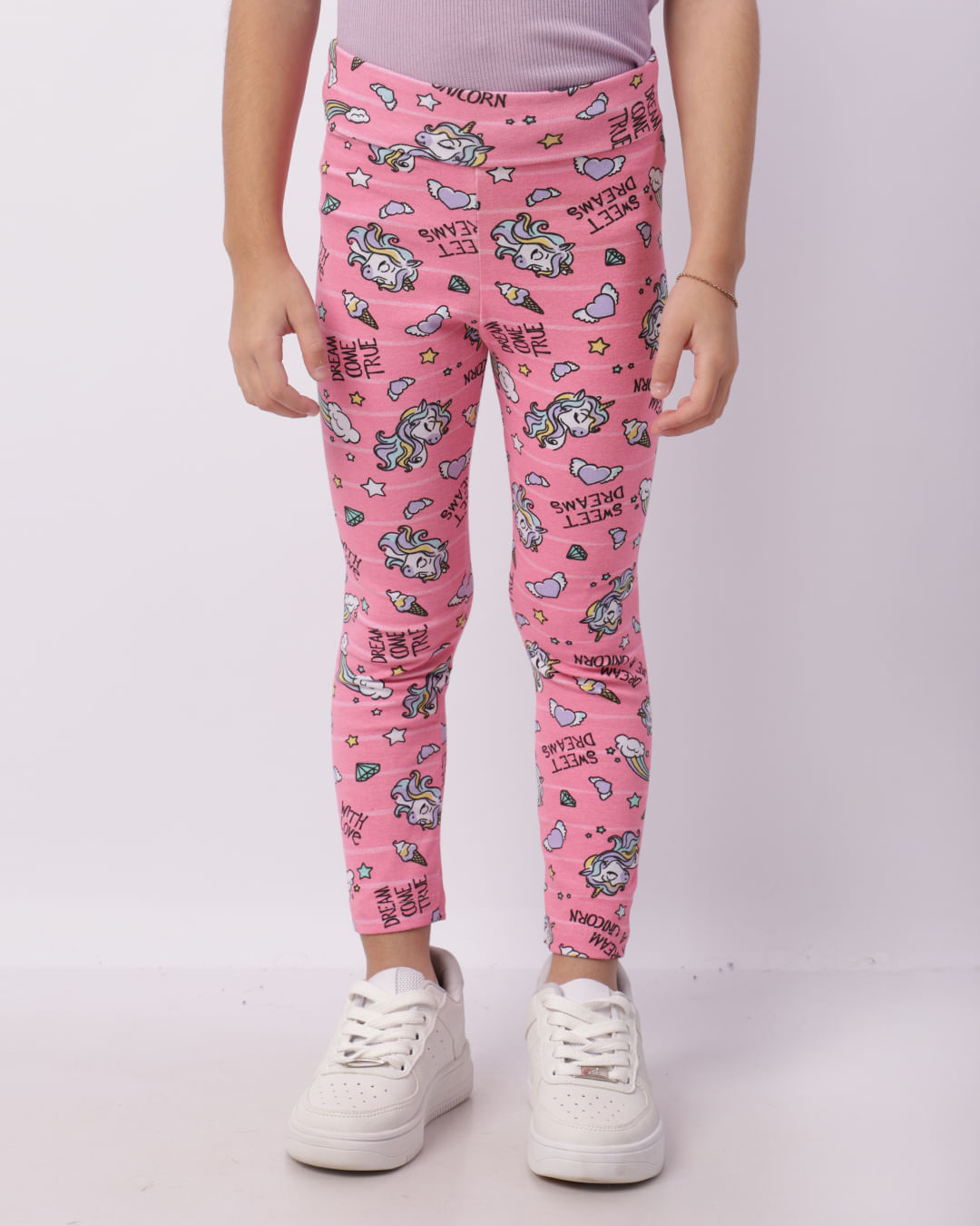 Calça Legging Infantil Estampa Sortida Rosa-1747150944374