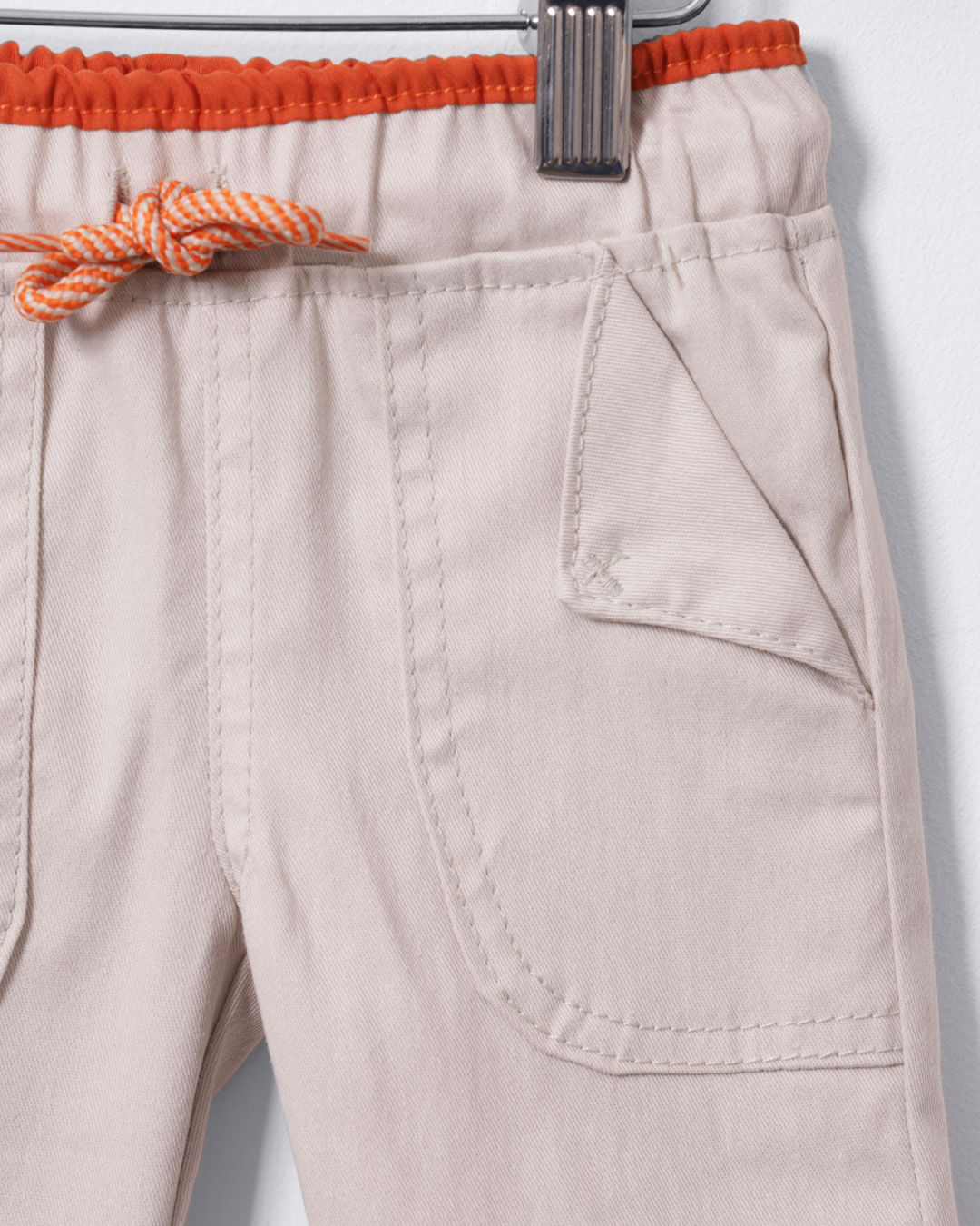 Calça Bebê Sarja Jogger Com Cordão Bege-1747307300038