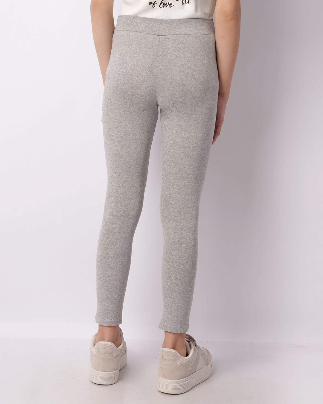 Calça Legging Juvenil Básica Lisa Cinza-1747317997462