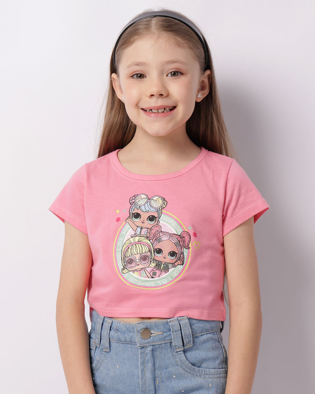 Blusa Infantil Cropped Lol Surprise Rosa-1747322115109