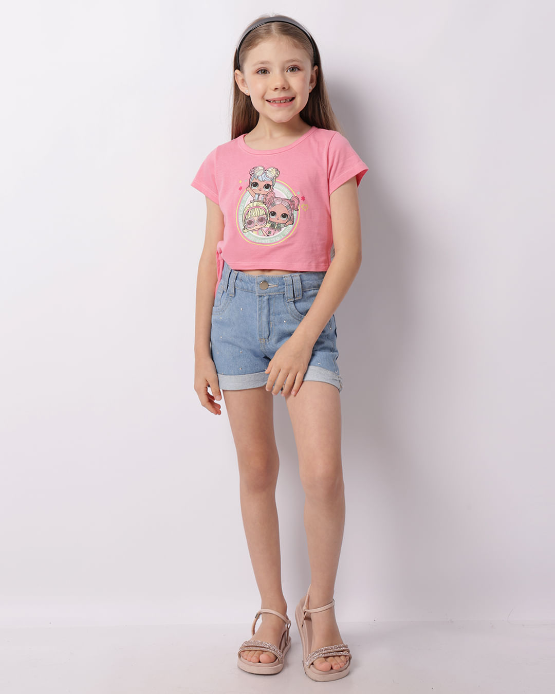Blusa Infantil Cropped Lol Surprise Rosa-1747322176837