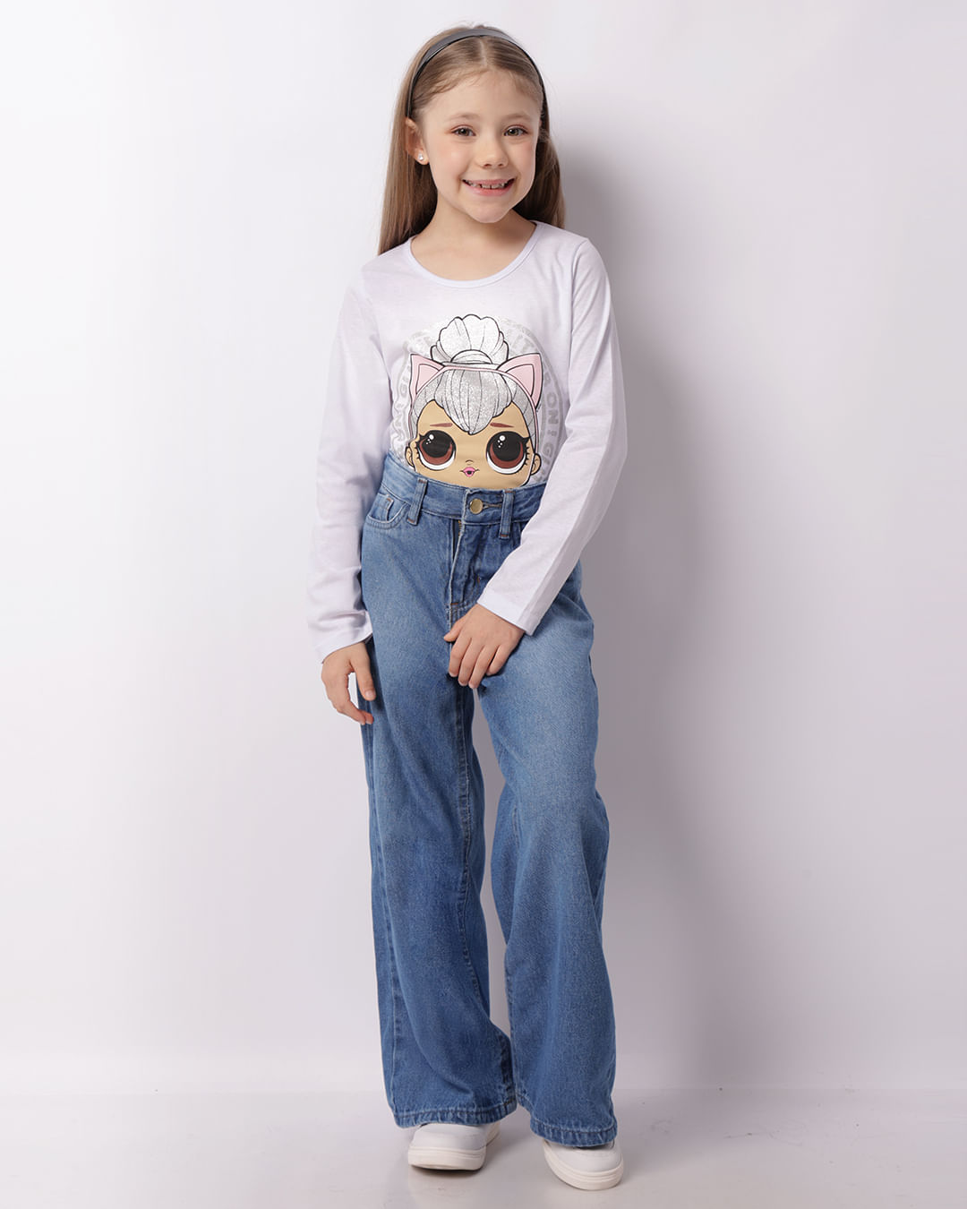 Camiseta Infantil Lol Surprise Manga Longa Branca-1747323482269