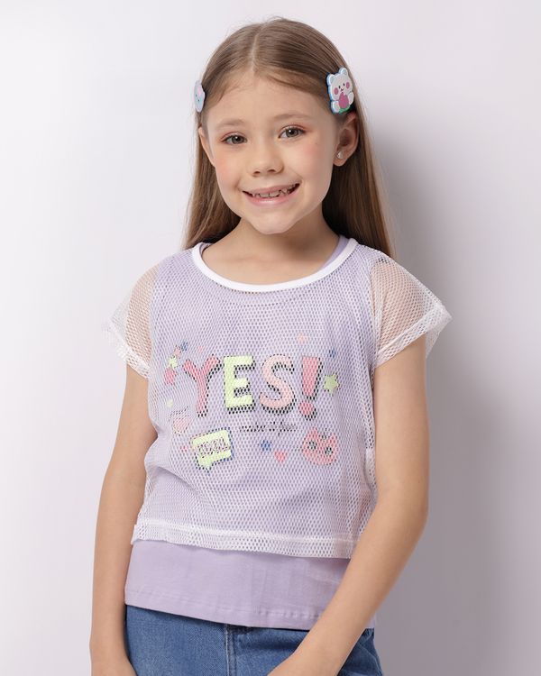 Blusa Infantil Sobreposição Tela Lilás 8