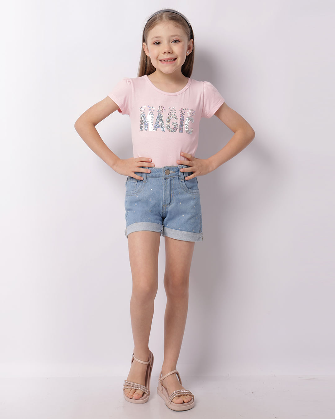 Blusa Infantil Paetê Reversível Com Glitter Rosa-1747399905828