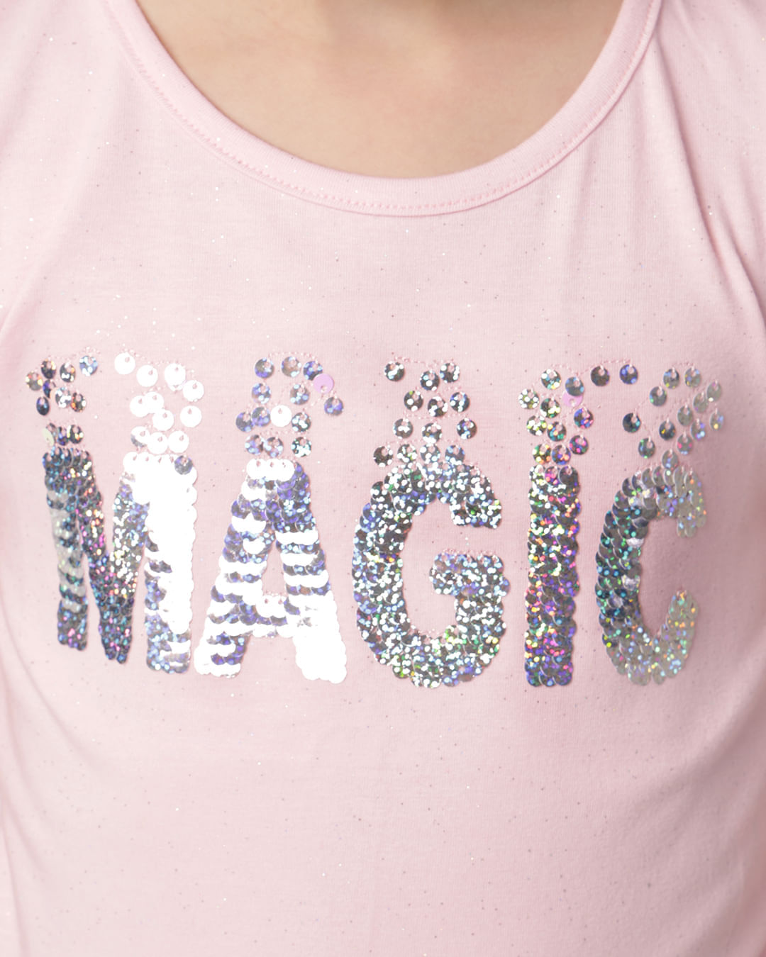 Blusa Infantil Paetê Reversível Com Glitter Rosa-1747399913732