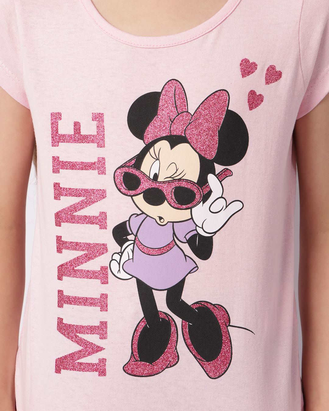 Camiseta Infantil Disney Minnie Manga Curta Rosa-1747400266118