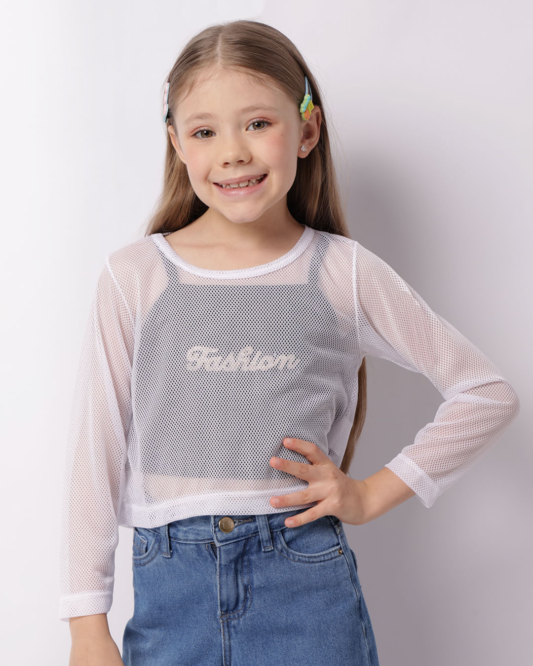 Regata Infantil Sobreposição Telada Preta-1747403800614