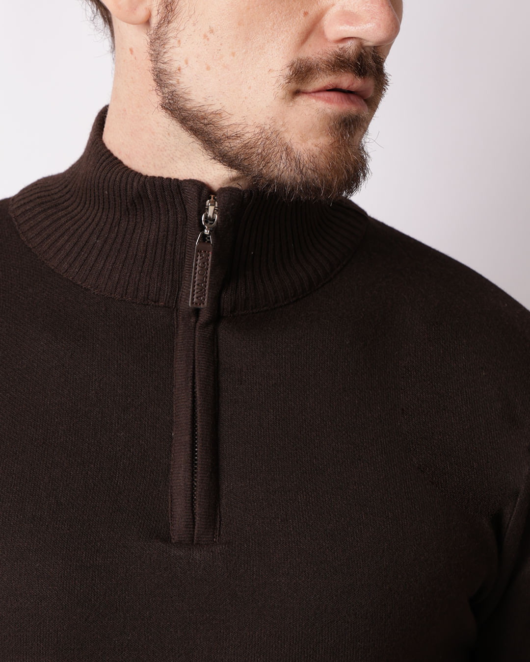 Tricot-Half-Ziper-Brown---Marrom