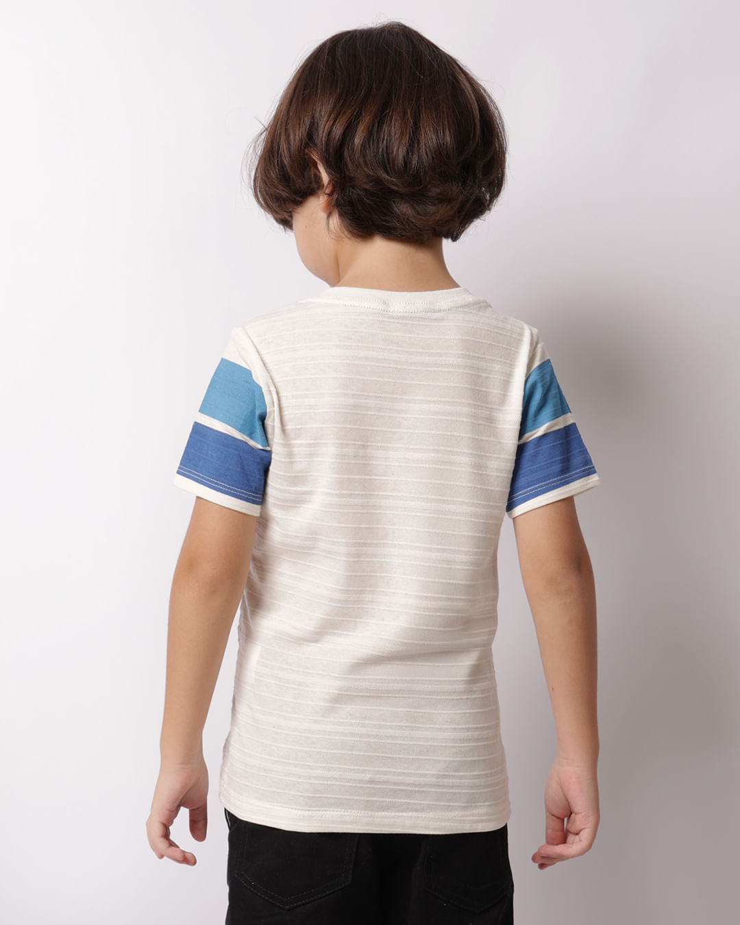 Camiseta Infantil Manga Curta Texturizada Off White-1747420126184